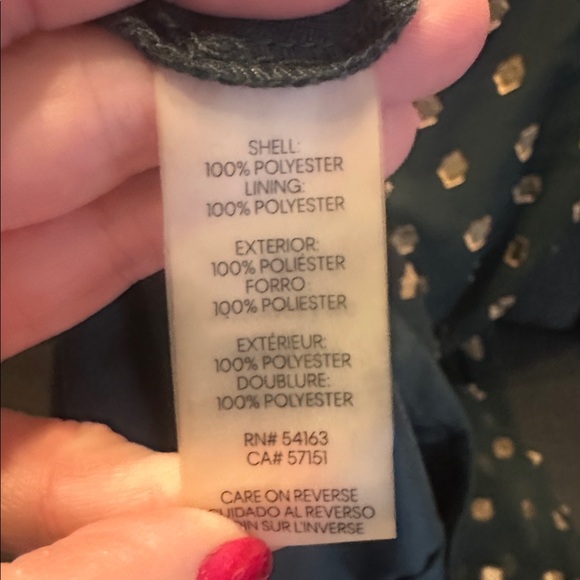 Calvin‎ Klein Size 8 Dark Green Patterned Long Sleeve Dress - Picture 10 of 11